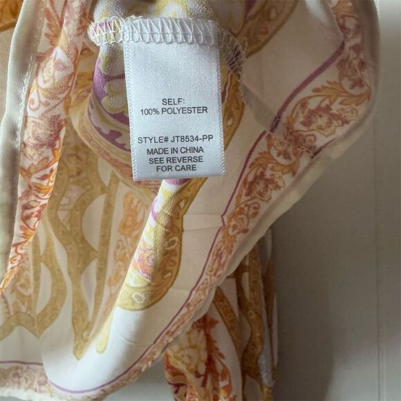 Perfect Pricilla Women's M Long Sleeve Sheer Geometric Blouse Multicolor - Picture 5 of 7